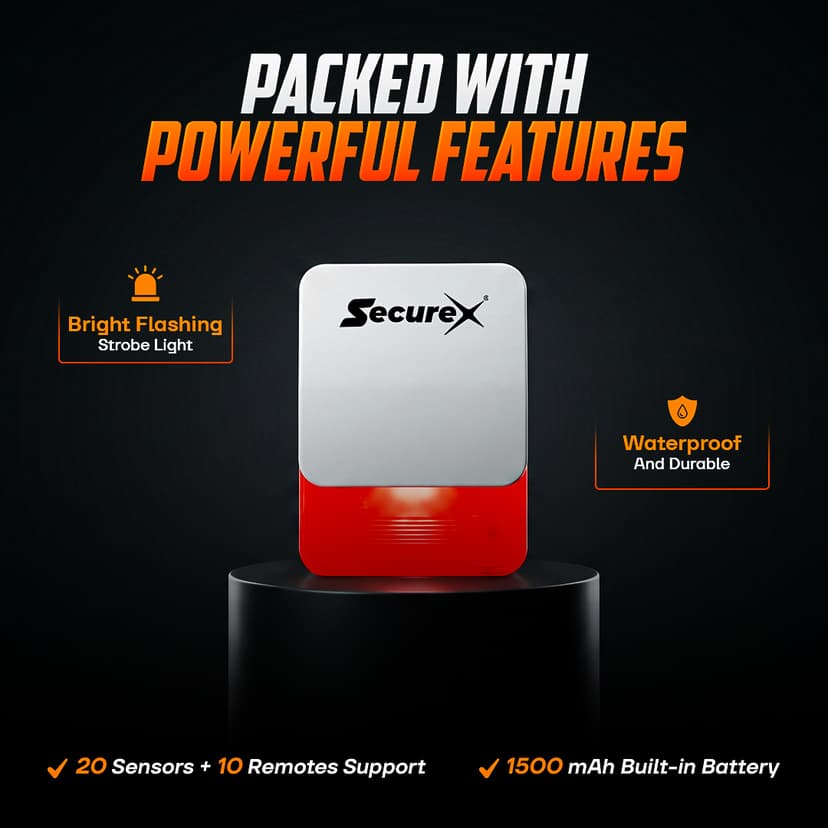 Wireless Siren With Light & Backup (small) — view 3