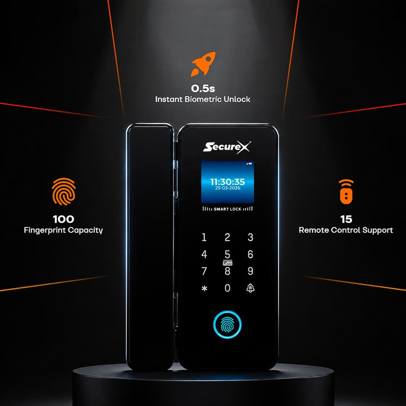 Biometric Glass Door Lock New — view 4