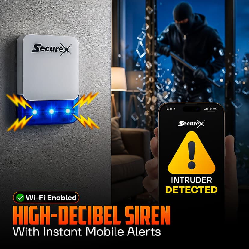 Wi-Fi Wireless Siren With Light & Backup (small) — view 2